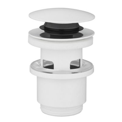 Bonde lavabo clic-clac blanc mat H. 75 mm - Edouard Rousseau