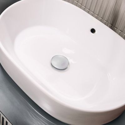 Bonde lavabo clic-clac blanc mat H. 75 mm - Edouard Rousseau