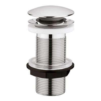 Bonde lavabo clic-clac sans trop plein chromé H. 100 mm - Edouard Rousseau