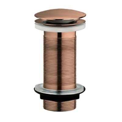Bonde lavabo clic-clac sans trop plein cuivre titanium H. 100 mm - Edouard Rousseau
