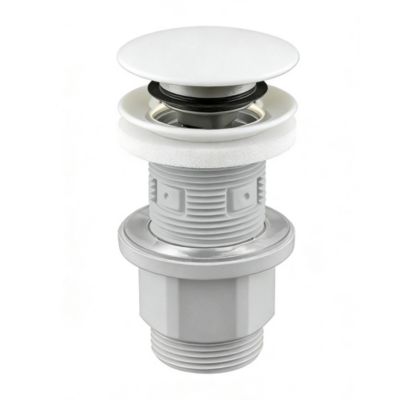 Bonde lavabo universelle clic-clac blanc mat - Edouard Rousseau