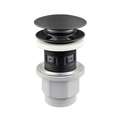 Bonde lavabo universelle clic-clac noir mat - Edouard Rousseau