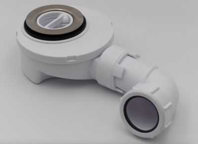 Bonde siphon diam. 50 mm extraplate universelle à évacuation horizontale pour receveur de douche, sortie en 40 mm