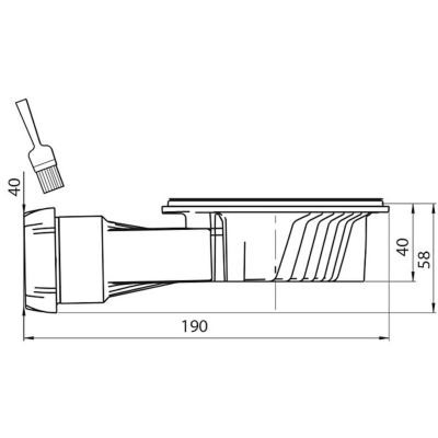 Bonde siphon diam. 90 mm extraplate Wirquin Slim+ à évacuation horizontale pour receveur de douche sortie en 40 mm