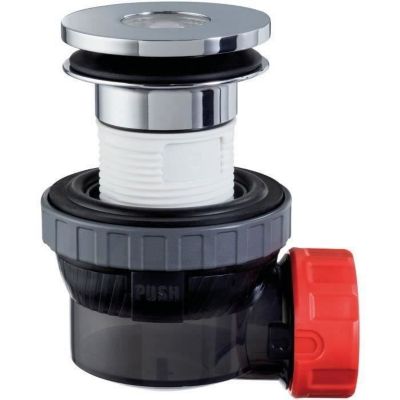 Bonde + siphon lavabo d32 quick clac - WIRQUIN - Installation rapide et facile - Noir, gris, blanc et rouge