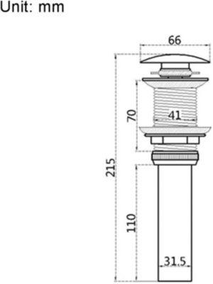 Bonde évier et lavabo Popup Rétro Bouchon Bonde de Lavabo Vidange Clicclac sans TropPlein en Laiton Bronzé Universel