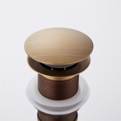Bonde évier et lavabo Popup Rétro Bouchon Bonde de Lavabo Vidange Clicclac sans TropPlein en Laiton Bronzé Universel