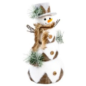 Bonhomme de Neige Déco "Glacé" 42cm Blanc