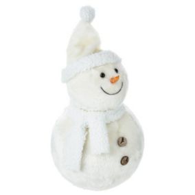 Bonhomme de Neige Déco "Hors Piste" 38cm Blanc