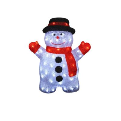 Bonhomme de neige noël lumineux 80 leds secteur - H63