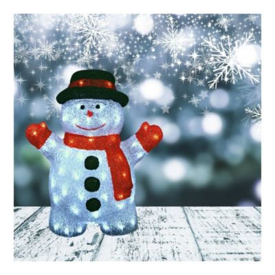 Bonhomme de neige noël lumineux 80 leds secteur - H63