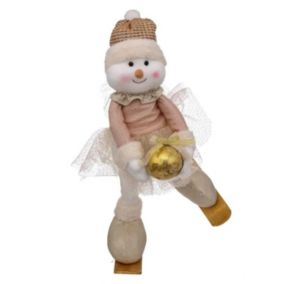 Bonhomme de Neige "Tutu Patins" 40cm Naturel