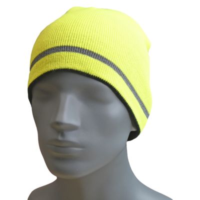 Bonnet réversible haute-visibilité jaune et noir