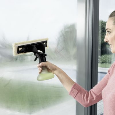Bonnette microfibres jaune pour nettoyeur de vitres Karcher wv vendue par 2