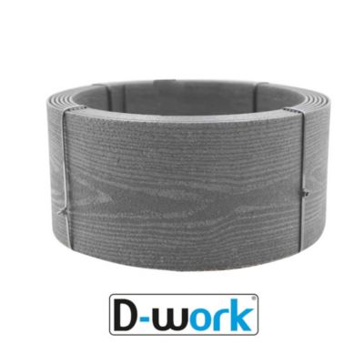 Bordure De Jardin Flexible Gris Anthracite Ht.9 cm, L.5 M, ép. 4,5 mm en PE et Fibres de Bois + 6 Piquets Métalliques - D-Work