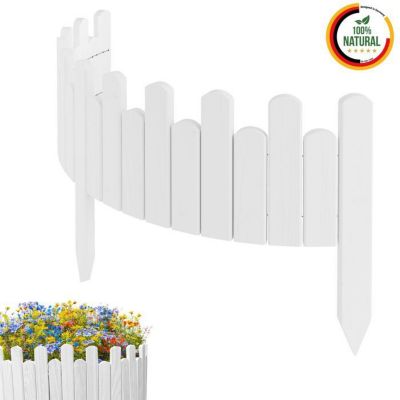 Bordure de jardin - Floranica - Bois flexible - 100 cm - Blanc