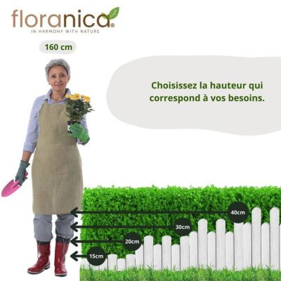 Bordure de jardin - Floranica - Bois flexible - 100 cm - Blanc