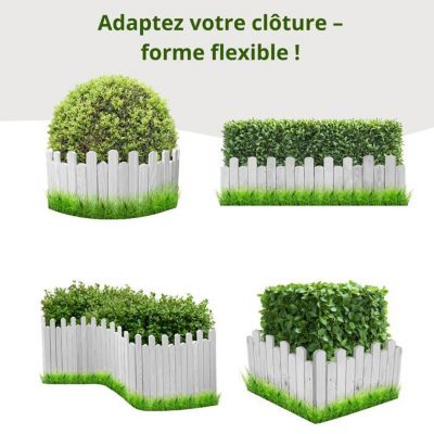 Bordure de jardin - Floranica - Bois flexible - 100 cm - Blanc