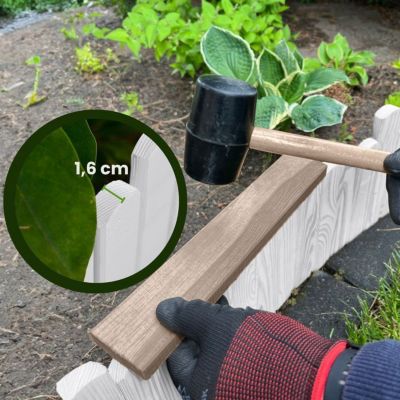 Bordure de jardin - Floranica - Bois flexible - 100 cm - Blanc