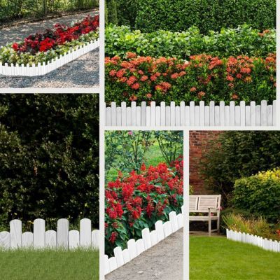 Bordure de jardin - Floranica - Bois flexible - 100 cm - Blanc