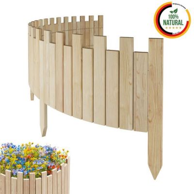 Bordure de jardin - Floranica - Non Traitée - Bois de pin - 200 cm x 30 cm - Esthétique crénelée