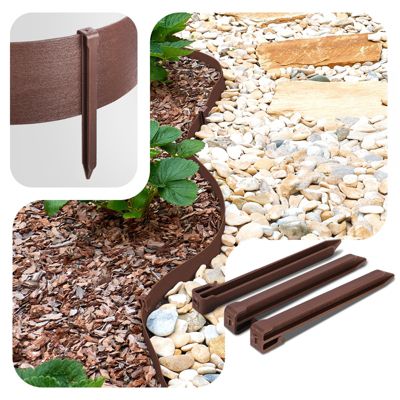 Bordure De Jardin Prosperplast Garder Line – 20 Pièces En Plastique Marron – 10 M X 9 Cm – Idéale Pour Pelouse Et Allées