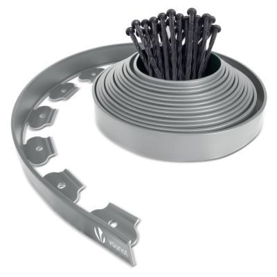 Bordure de jardin plastique flexible 10m avec piquets gris VOUNOT