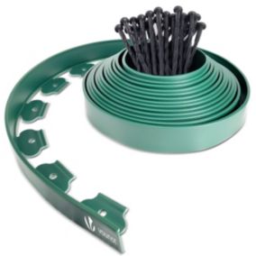 Bordure de jardin plastique flexible 10m avec piquets vert VOUNOT