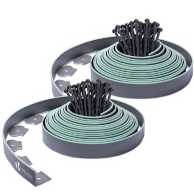 Bordure de jardin plastique flexible 20m avec piquets gris bordé de vert clair VOUNOT