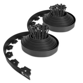 Bordure de jardin plastique flexible 20m avec piquets noir VOUNOT