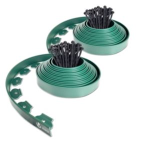 Bordure de jardin plastique flexible 20m avec piquets vert VOUNOT