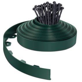 Bordure de jardin PVC flexible 20m avec piquets vert VOUNOT