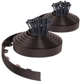 Bordure de jardin PVC flexible 40m avec piquets marron VOUNOT