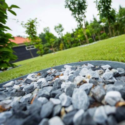 Bordure de jardin rouleau Plastique Recyclé Gris 25 m x14x0,7 cm (lot de 4 rouleaux soit 100 mètres) - RO'MA NATURE