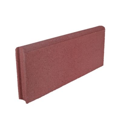 Bordure lisse béton rouge 20 x 50 cm, ép.5 cm