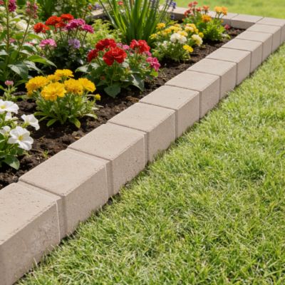 Bordure pavé droite ton pierre 50 x 11,5 cm, ép.8 cm