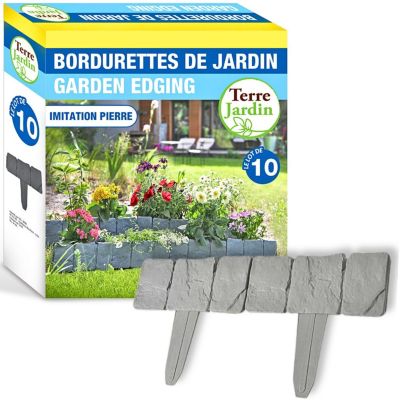 Bordures de jardin imitation pierre grises lot de 10 250 CM Lot de 10