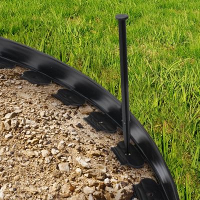 Bordurette de jardin flexible 10 M noire hauteur 5 CM + 30 piquets