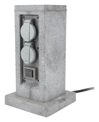 Borne de jardin extérieure Zenitech 4 prises + 2 interrupteurs 5 m