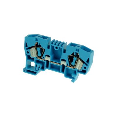 Borne De Jonction à Ressort 4mm² Bleu - Connexion Automatique - 1 Entrée + 1 Sortie