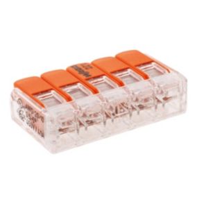 Borne de raccordement S221 5 conducteurs - leviers 4mm² - Wago