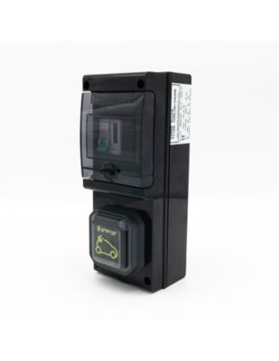 Borne De Recharge équipée D'une Prise Green'up Complète Avec Protections Et Compteur