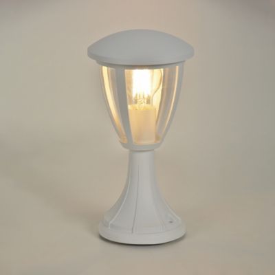Borne extérieur en fonte Lisboa blanc IP44 E27 15W Corep