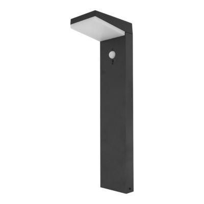Borne extérieure solaire LED intégrée à détection Tomman 650lm IP44 noir GoodHome