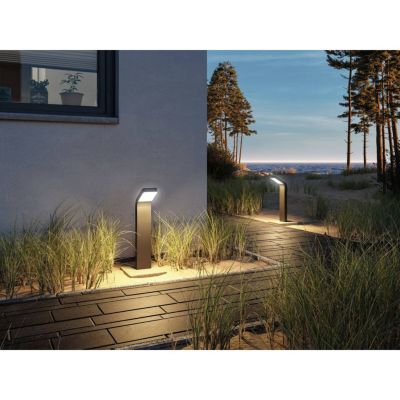 Borne lumineuse extérieure anthracite LED, H. 50 cm IP44 520 lm ...