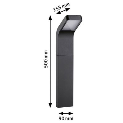 Borne lumineuse extérieure anthracite LED, H. 50 cm IP44 520 lm ...