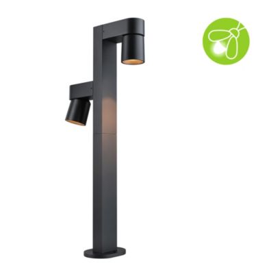 Borne lumineuse LED Kimu favorable aux insectes IP44 cylindrique 822mm 2200K 2x7,8W 2x500lm 230V 70 Anthracite Aluminium