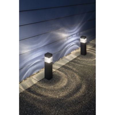 Borne solaire en ABS- Hauteur 37cm-  à planter ou à poser- LED blanche- 2 Lumens- Eclairage extérieur Jardin