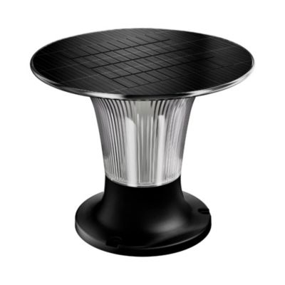Borne Solaire Extérieur 360 avec détecteur crépusculaire, 10W 900LM CCT IP65 Etanche pour Jardin, Patio, Garage