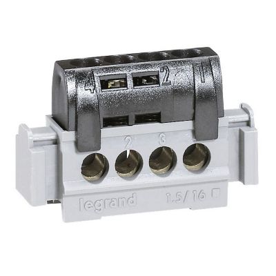 Bornier de phase Legrand 4 points noir